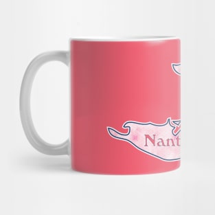 Preppy Pink Stripe Nantucket Island Whale Silhouette Mug